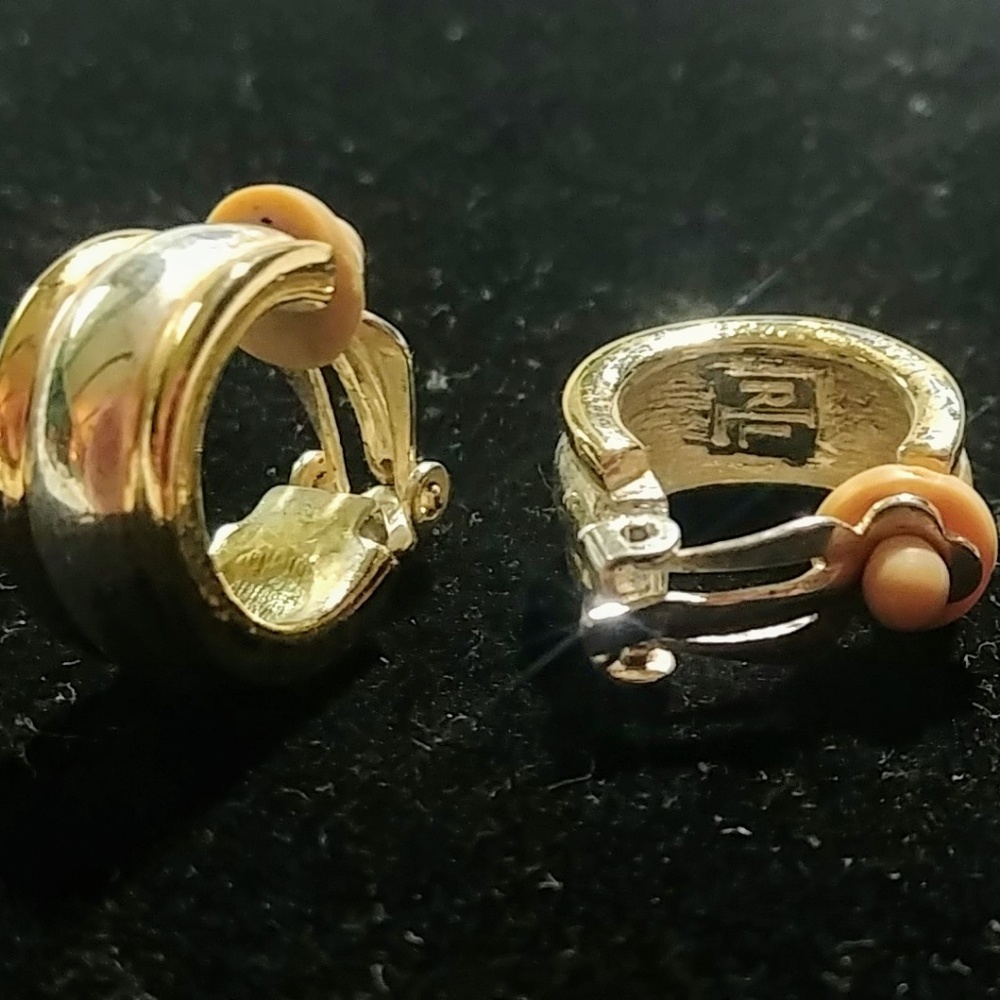 Silver and Gold Tone Ralph Lauren Clip On Earrings